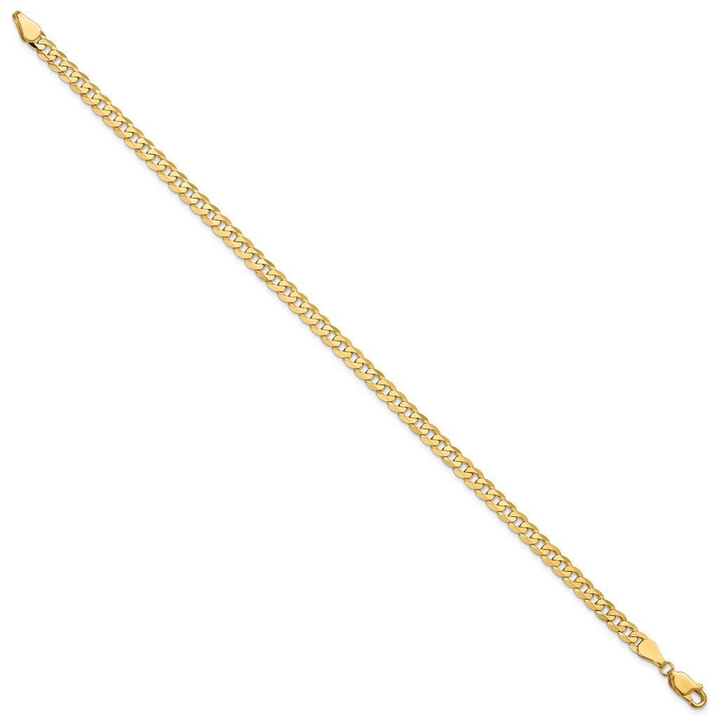 14K 4.75mm Flat Beveled Curb with Lobster Clasp Chain