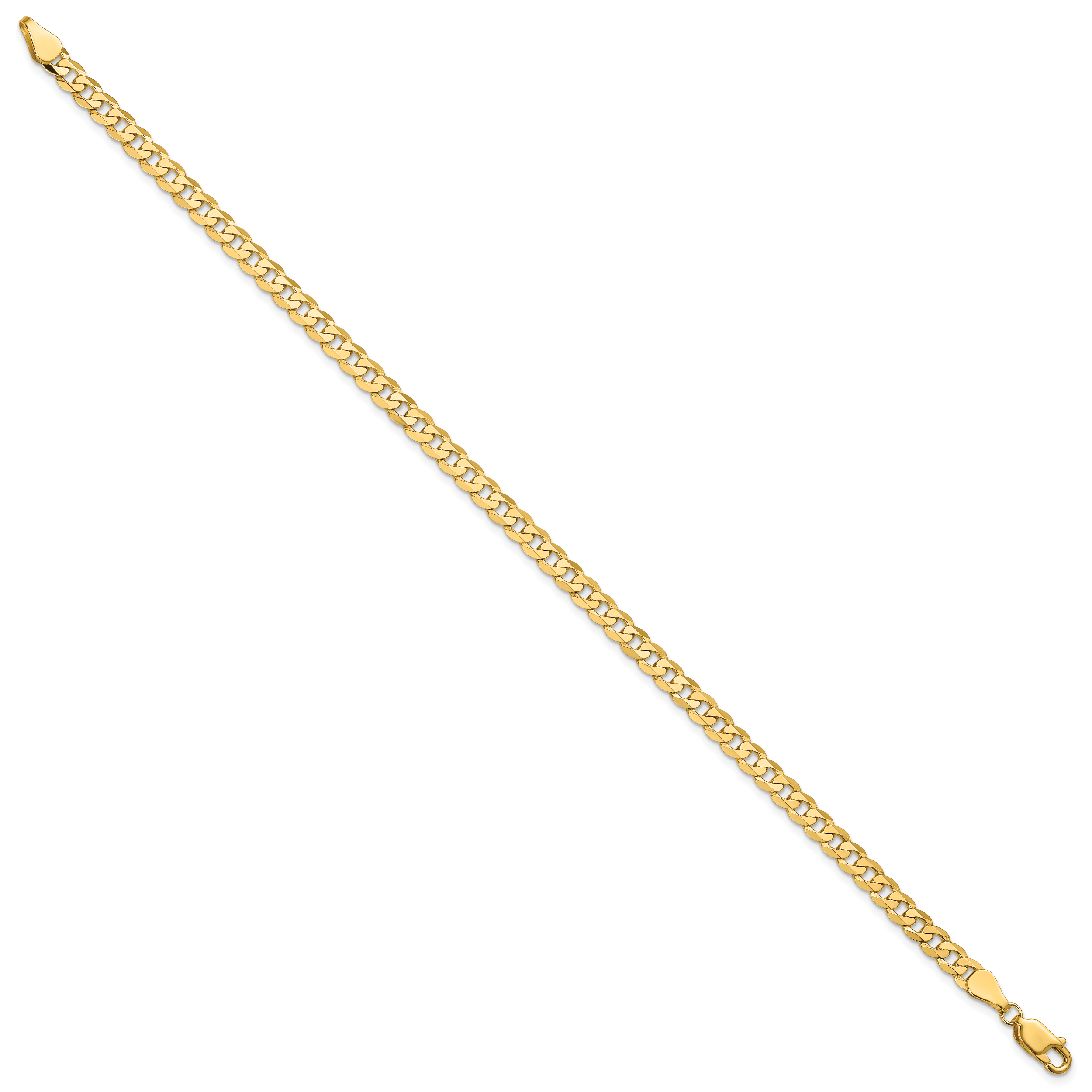 14K 7 inch 4.75mm Flat Beveled Curb with Lobster Clasp Bracelet Secondary image
