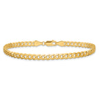 14K 4.75mm Flat Beveled Curb with Lobster Clasp Chain