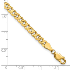 14K 9 inch 4.75mm Flat Beveled Curb with Lobster Clasp Chain