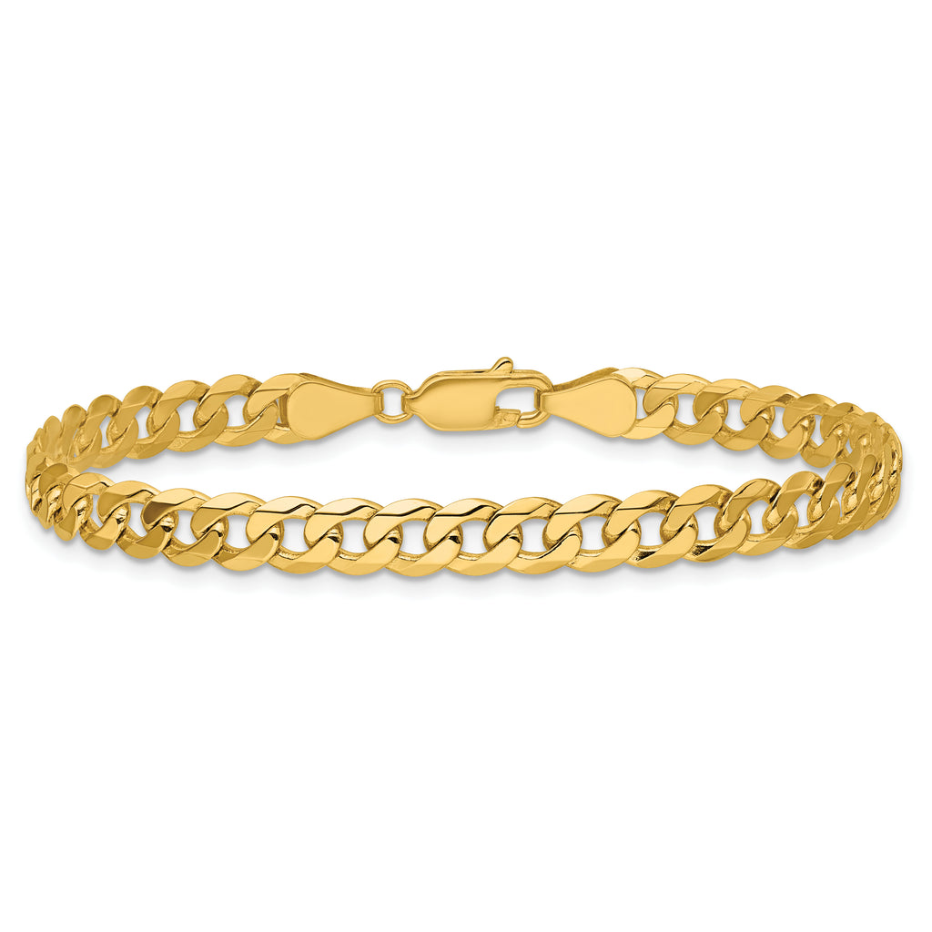 14K Yellow Gold Solid Curb Chain Necklace 5.75mm