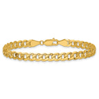 14K Yellow Gold Solid Curb Chain Necklace 5.75mm
