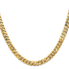14K 30 inch 6.25mm Flat Beveled Curb with Lobster Clasp Chain
