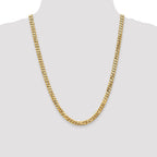14K 24 inch 6.25mm Flat Beveled Curb with Lobster Clasp Chain