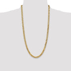 14K 28 inch 6.25mm Flat Beveled Curb with Lobster Clasp Chain
