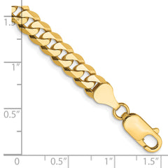14K 8.5 inch 6.25mm Flat Beveled Curb with Lobster Clasp Bracelet