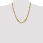 14K 22 inch 7.25mm Flat Beveled Curb with Lobster Clasp Chain