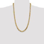 14K 26 inch 7.25mm Flat Beveled Curb with Lobster Clasp Chain
