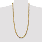 14K 30 inch 7.25mm Flat Beveled Curb with Lobster Clasp Chain