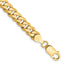 14K 9 inch 7.25mm Flat Beveled Curb with Lobster Clasp Chain