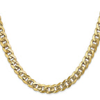 14K 8 inch 8mm Flat Beveled Curb with Lobster Clasp Bracelet - Sophia Jewelers