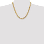 14K 20 inch 8mm Flat Beveled Curb with Lobster Clasp Chain