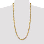 14K 30 inch 8mm Flat Beveled Curb with Lobster Clasp Chain