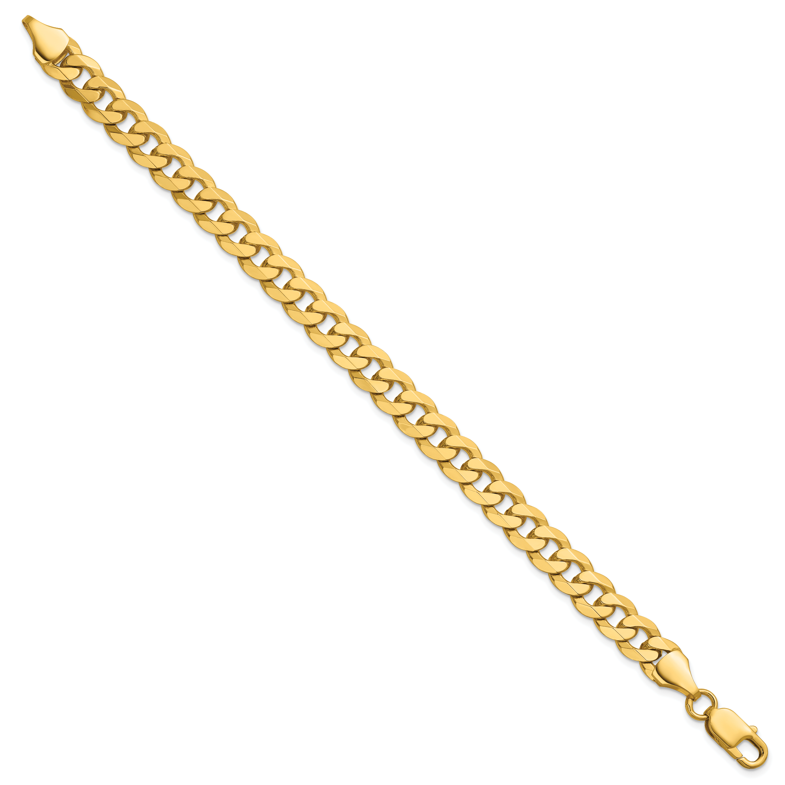 14K 8 inch 8.5mm Flat Beveled Curb with Lobster Clasp Bracelet Secondary image