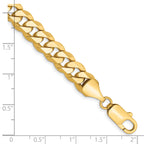 14K 9 inch 8.5mm Flat Beveled Curb with Lobster Clasp Chain