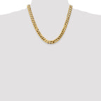 14K 20 inch 9.5mm Flat Beveled Curb with Lobster Clasp Chain