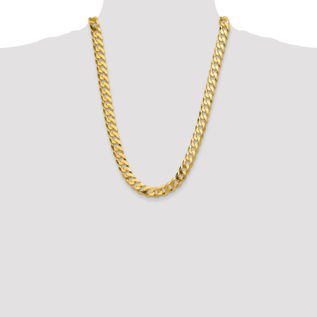 14k 12.0mm Flat Beveled Curb Chain