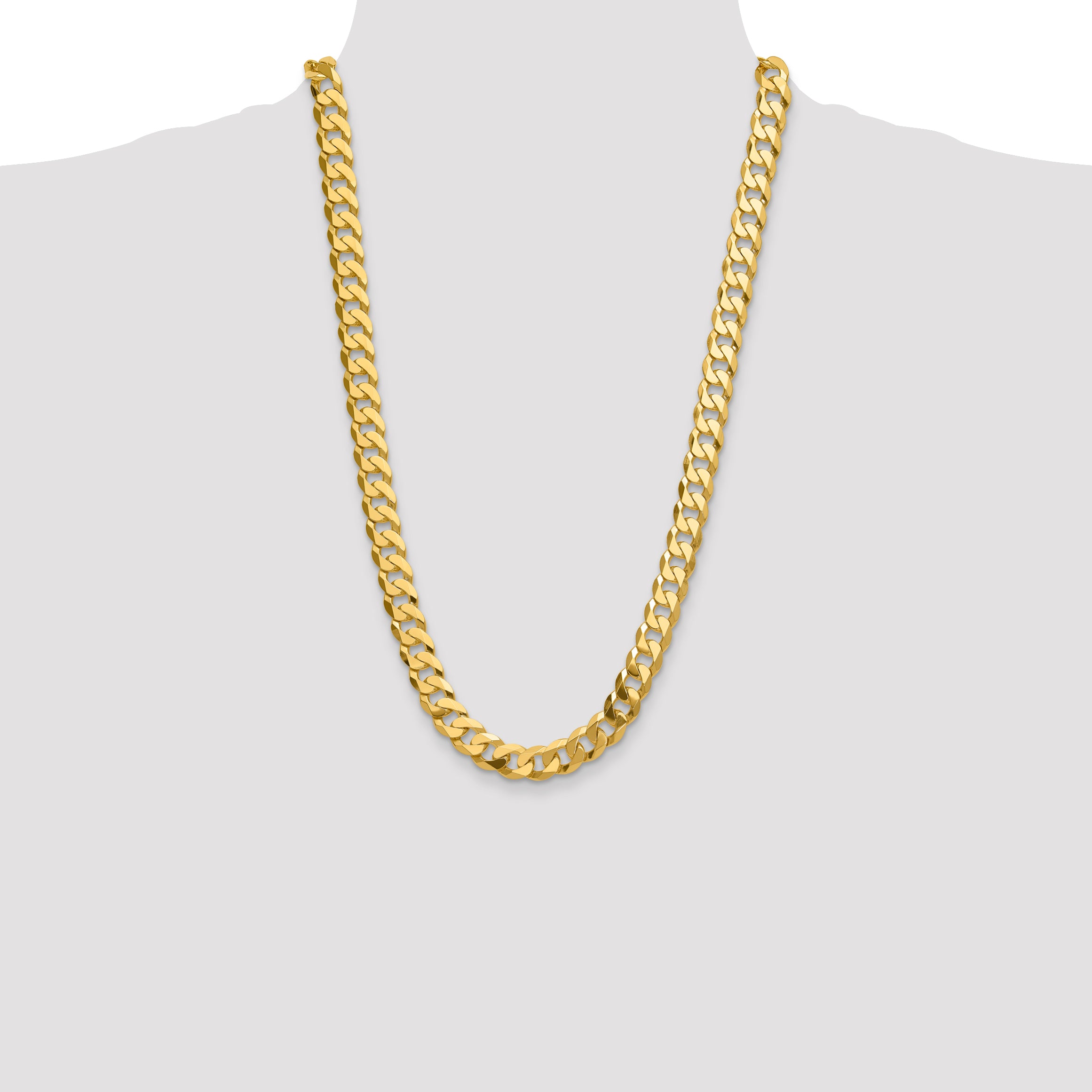 14k 12.0mm Flat Beveled Curb Chain