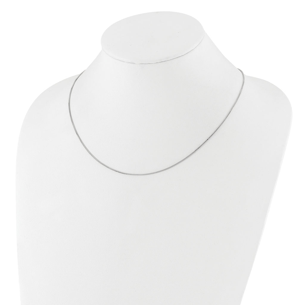 Sterling Silver Rhodium-plated Adjustable .95mm Box Chain