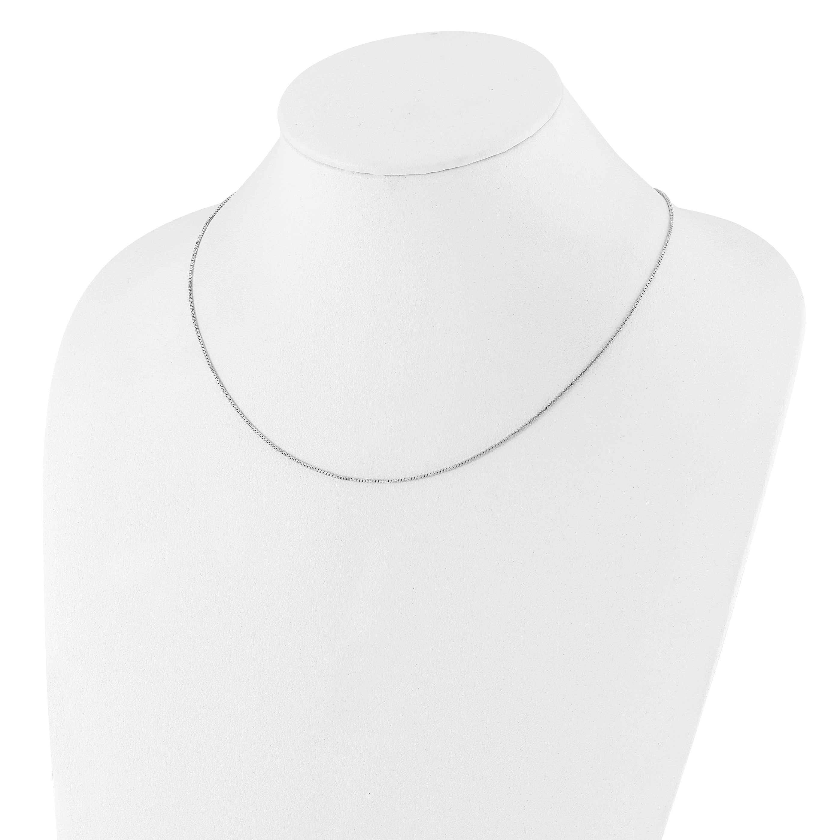 Sterling Silver Rhodium-plated Adjustable .95mm Box Chain