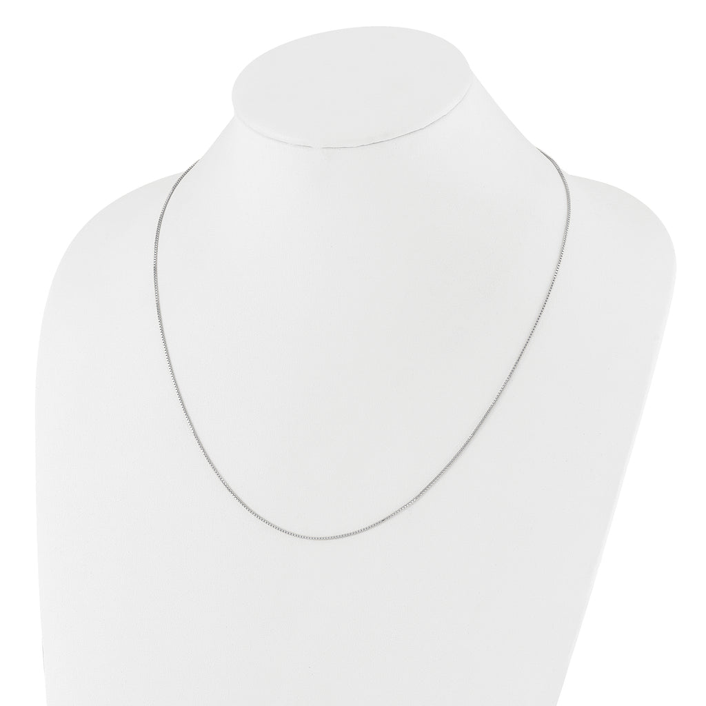 Sterling Silver Rhodium-plated Adjustable .95mm Box Chain
