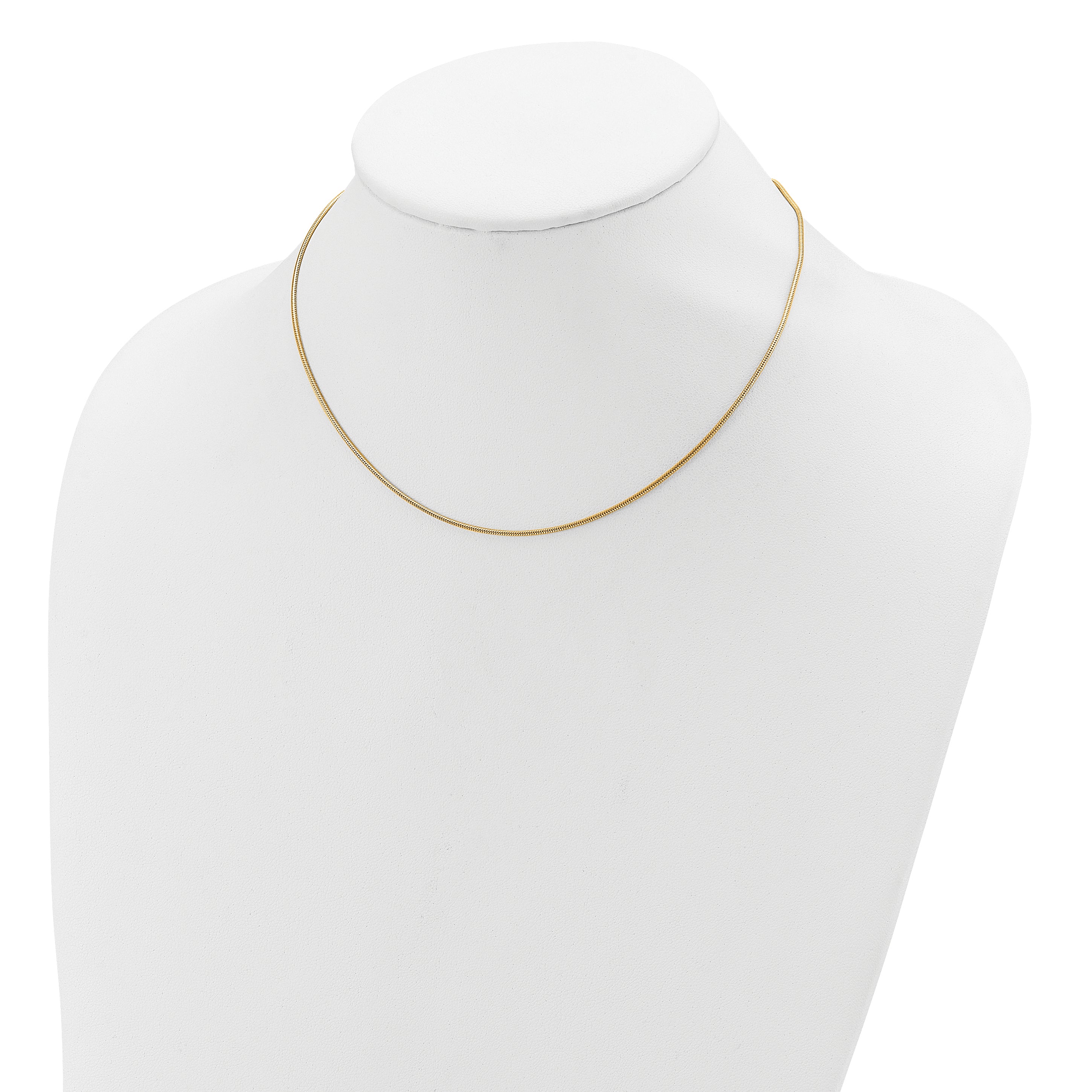 SS Gold-plat 1.1mm Round Snake 1in+1in Adjustable Chain