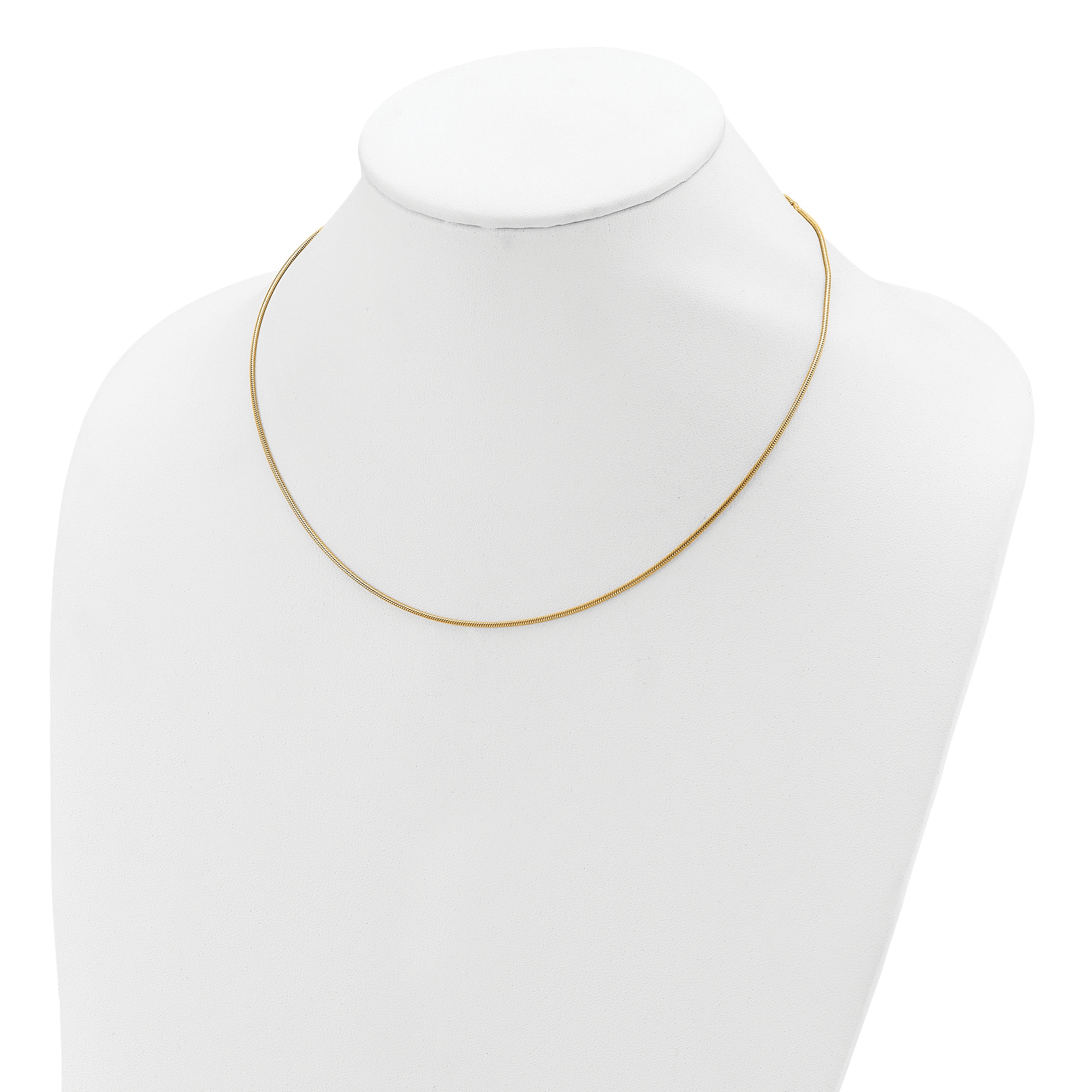 SS Gold-plat 1.1mm Round Snake 1in+1in Adjustable Chain