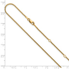 SS Gold-plat 1.1mm Round Snake 1in+1in Adjustable Chain