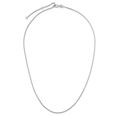 SS Rh-plated .95mm Box 1in+1in Adjustable Chain