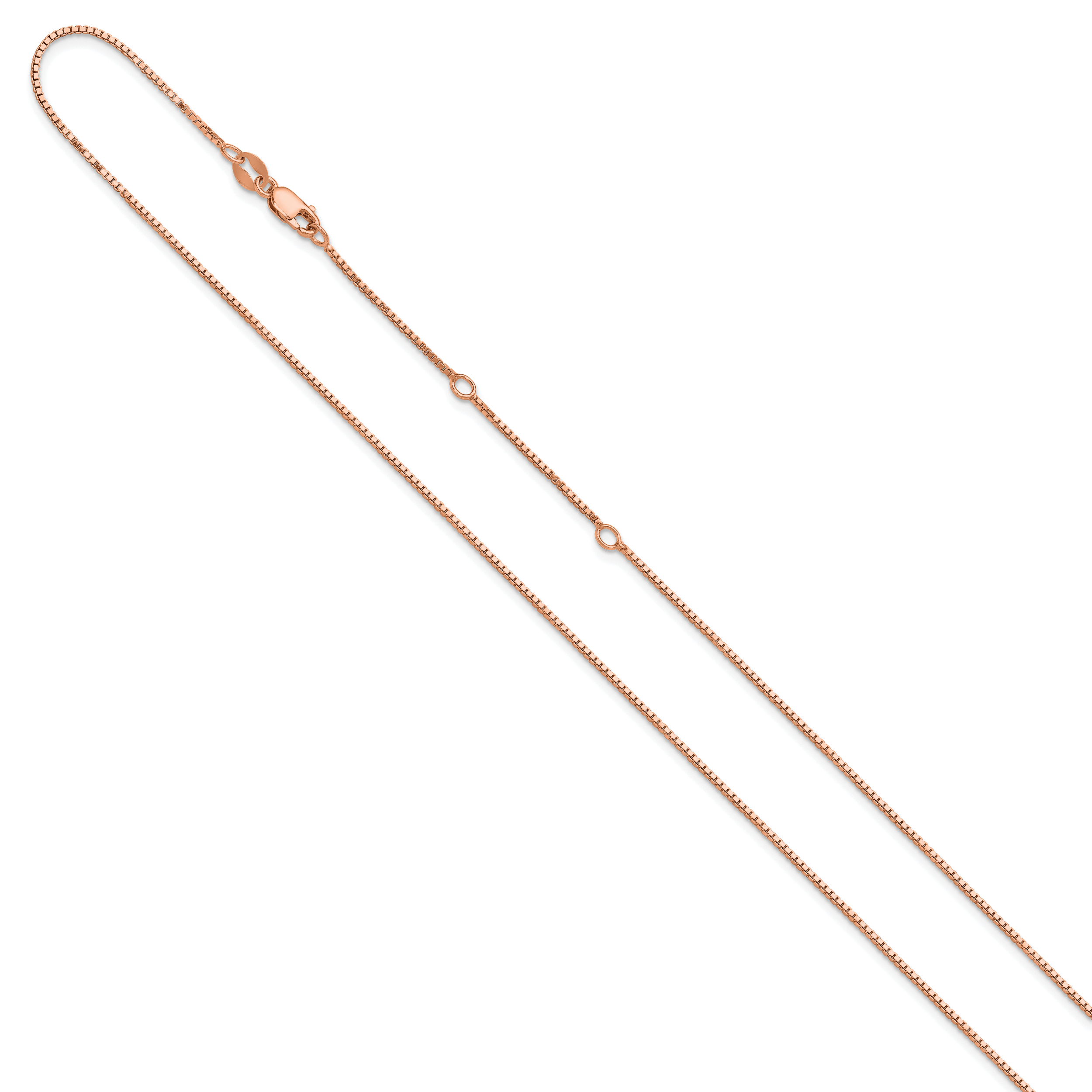 Adjustable Box Chain in Rose Gold-Plated Sterling Silver Secondary image