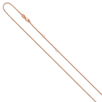 SS Rose Gold-plated .95mm Box 1in+1in Adjustable Chain