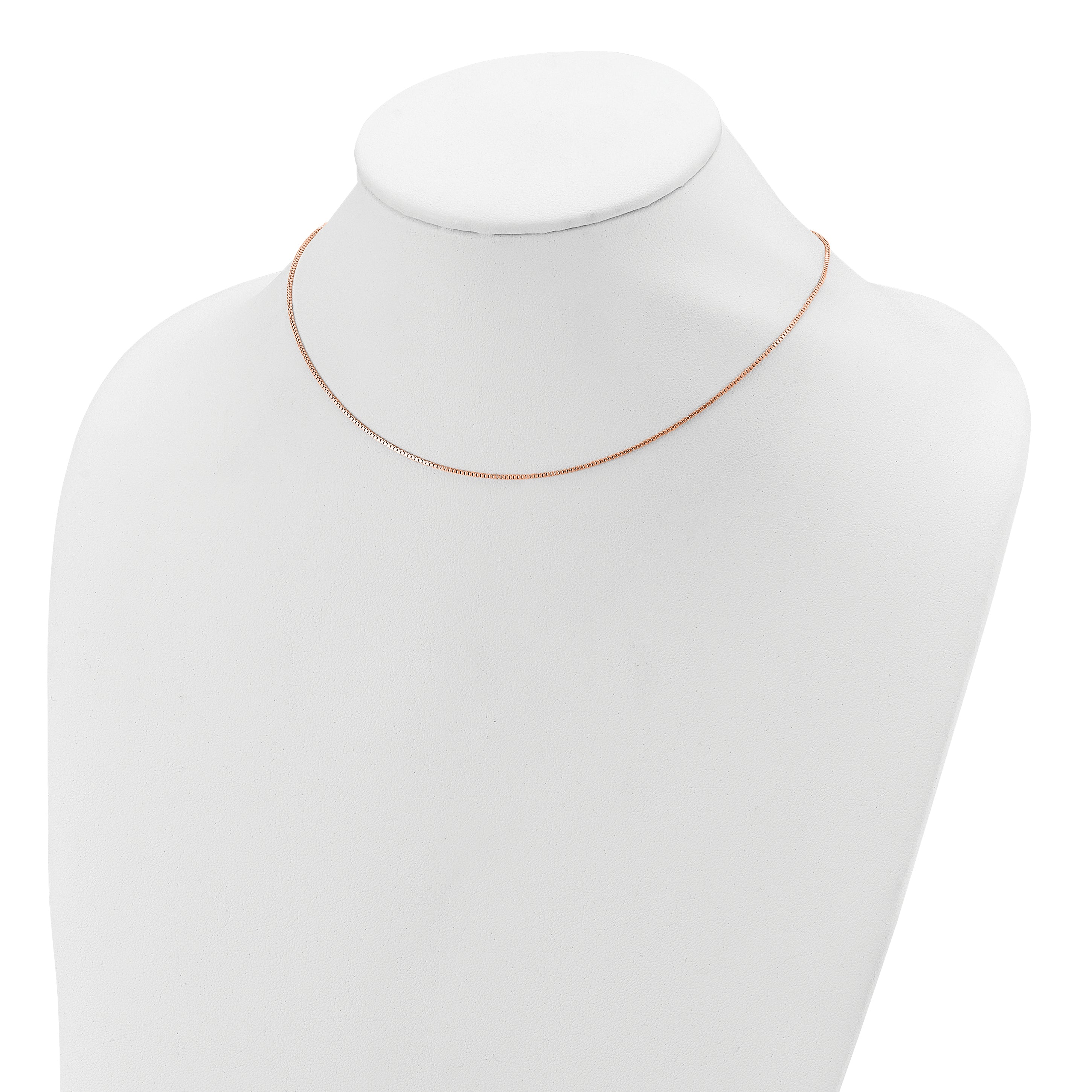 SS Rose Gold-plated .95mm Box 1in+1in Adjustable Chain