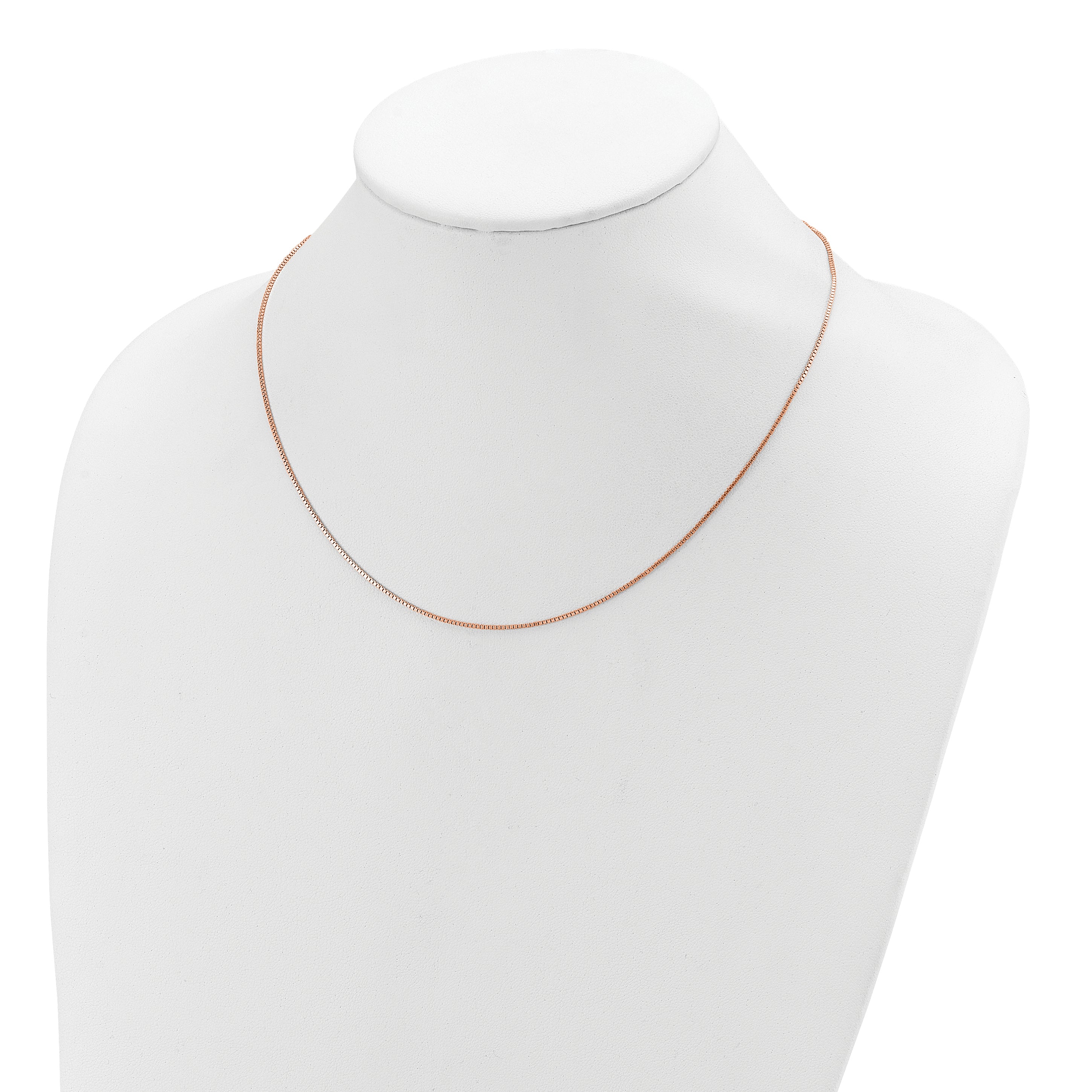 SS Rose Gold-plated .95mm Box 1in+1in Adjustable Chain