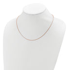 SS Rose Gold-plated .95mm Box 1in+1in Adjustable Chain