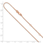 SS Rose Gold-plated .95mm Box 1in+1in Adjustable Chain