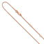 SS Rose Gold-plated .95mm Box 1in+1in Adjustable Chain