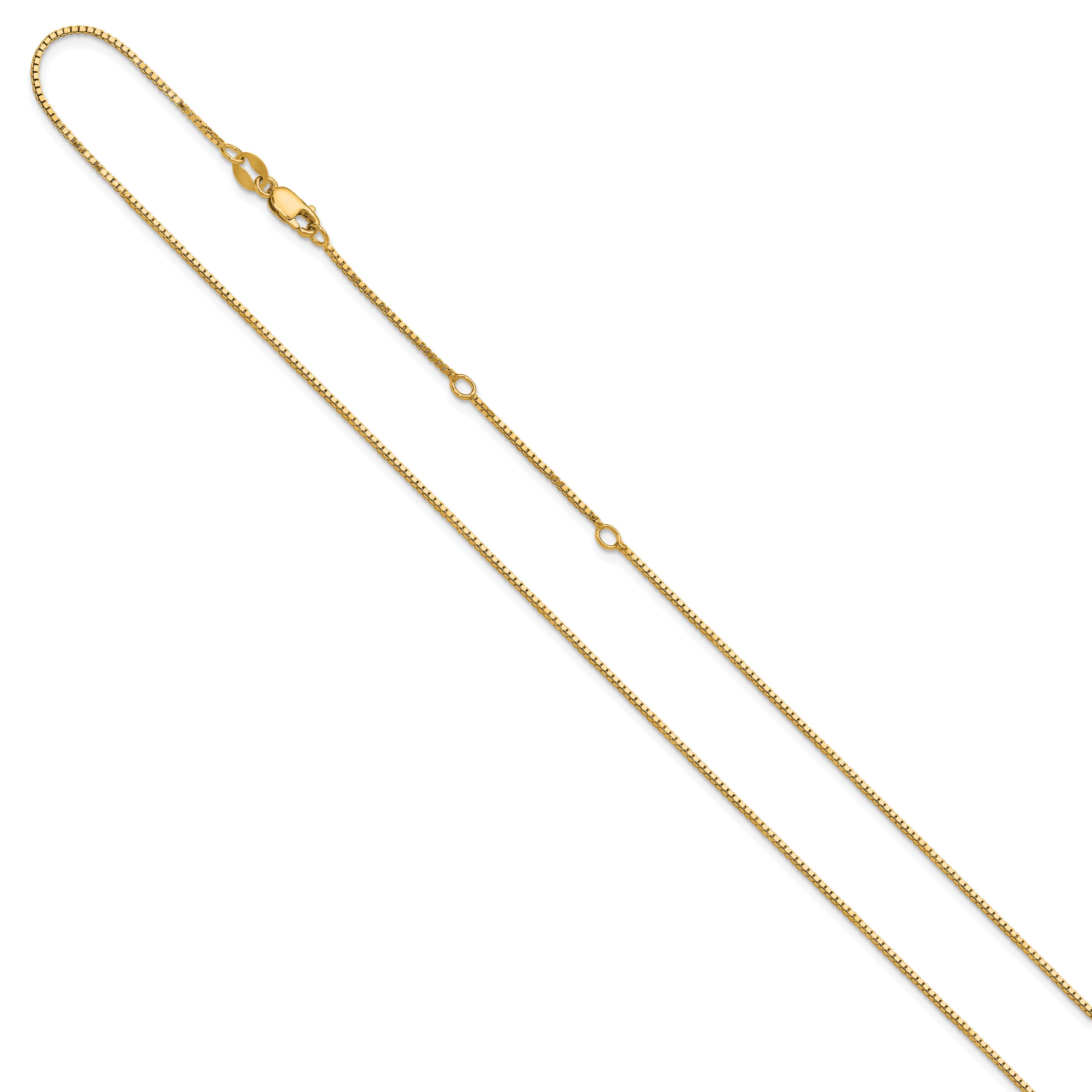 SS Gold-plated .95mm Box 1in+1in Adjustable Chain