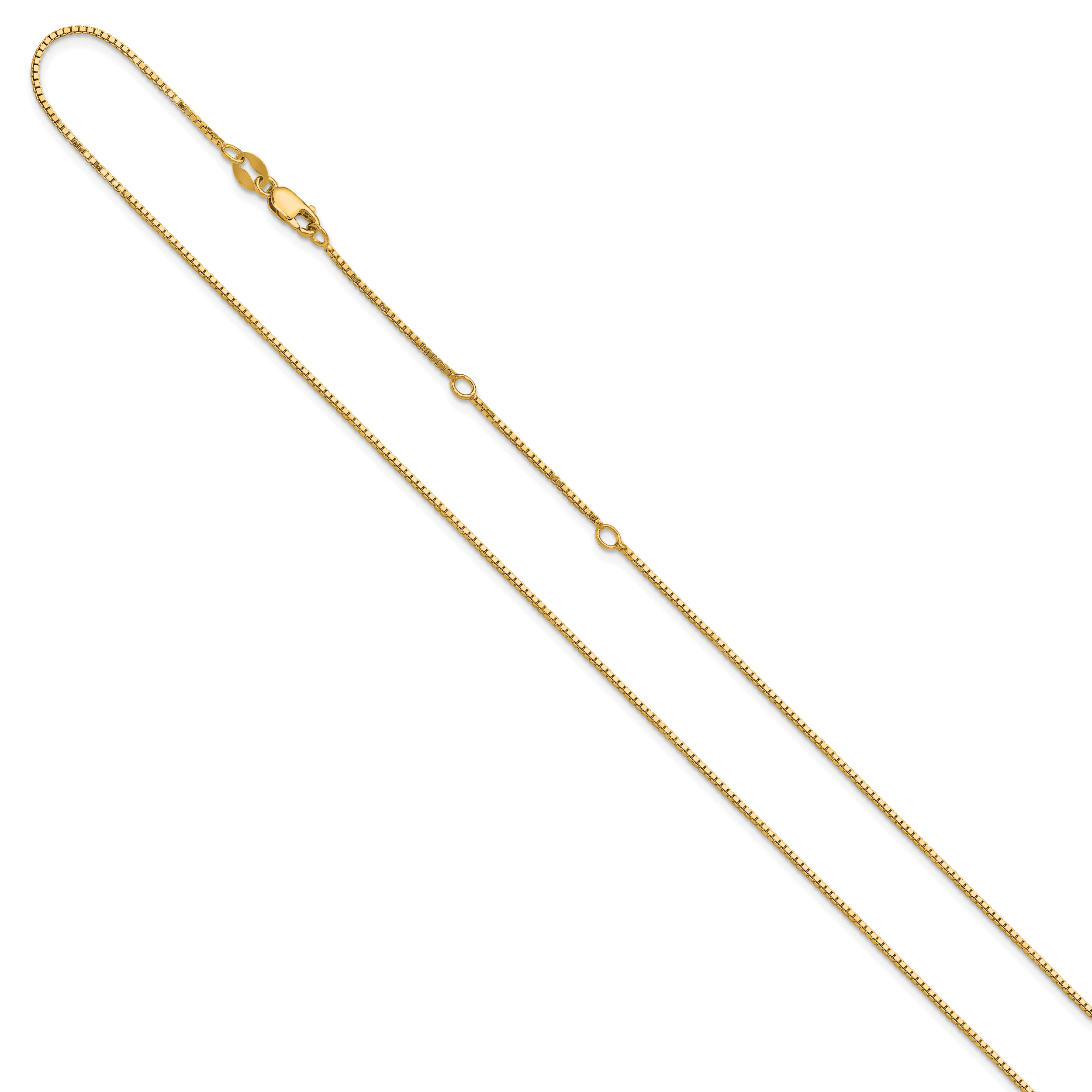 SS Gold-plated .95mm Box 1in+1in Adjustable Chain