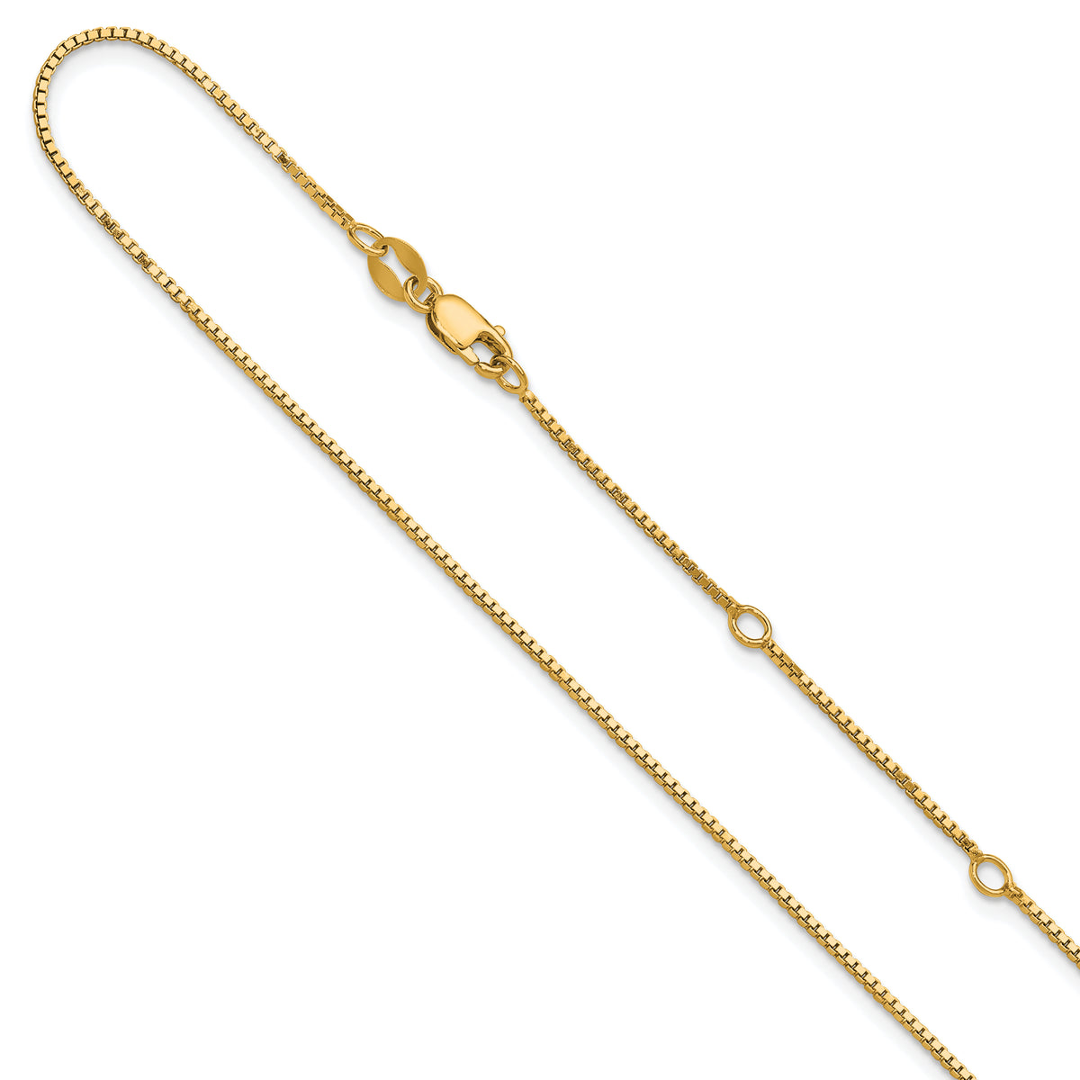 SS Gold-plated .95mm Box 1in+1in Adjustable Chain