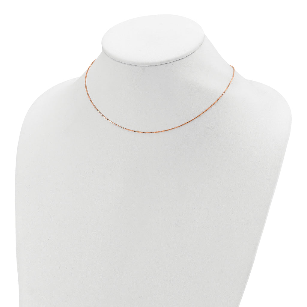 SS Rose Gold-plated .85mm Box 1in+1in Adjustable Chain