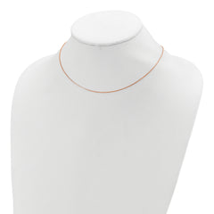 SS Rose Gold-plated .85mm Box 1in+1in Adjustable Chain