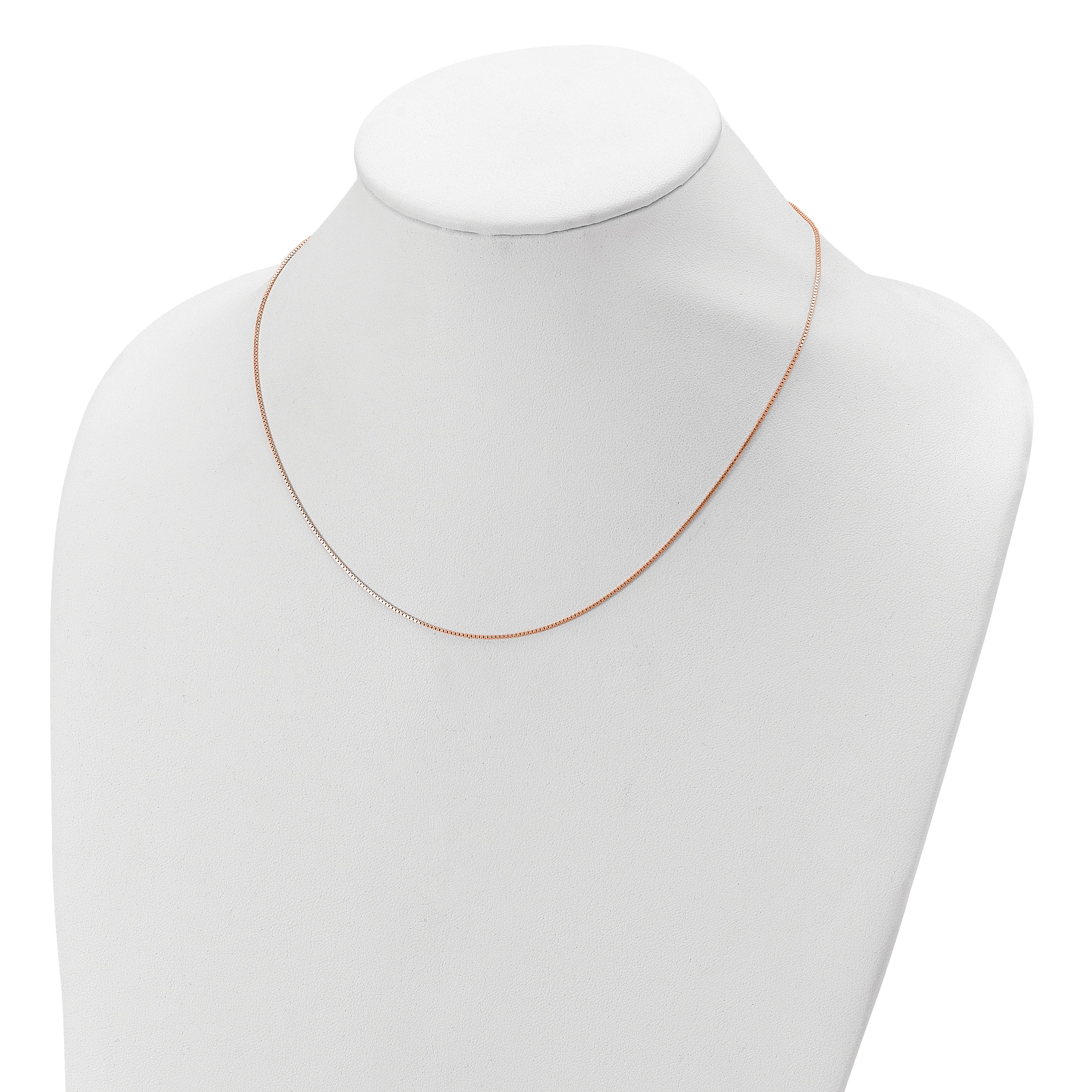 SS Rose Gold-plated .85mm Box 1in+1in Adjustable Chain