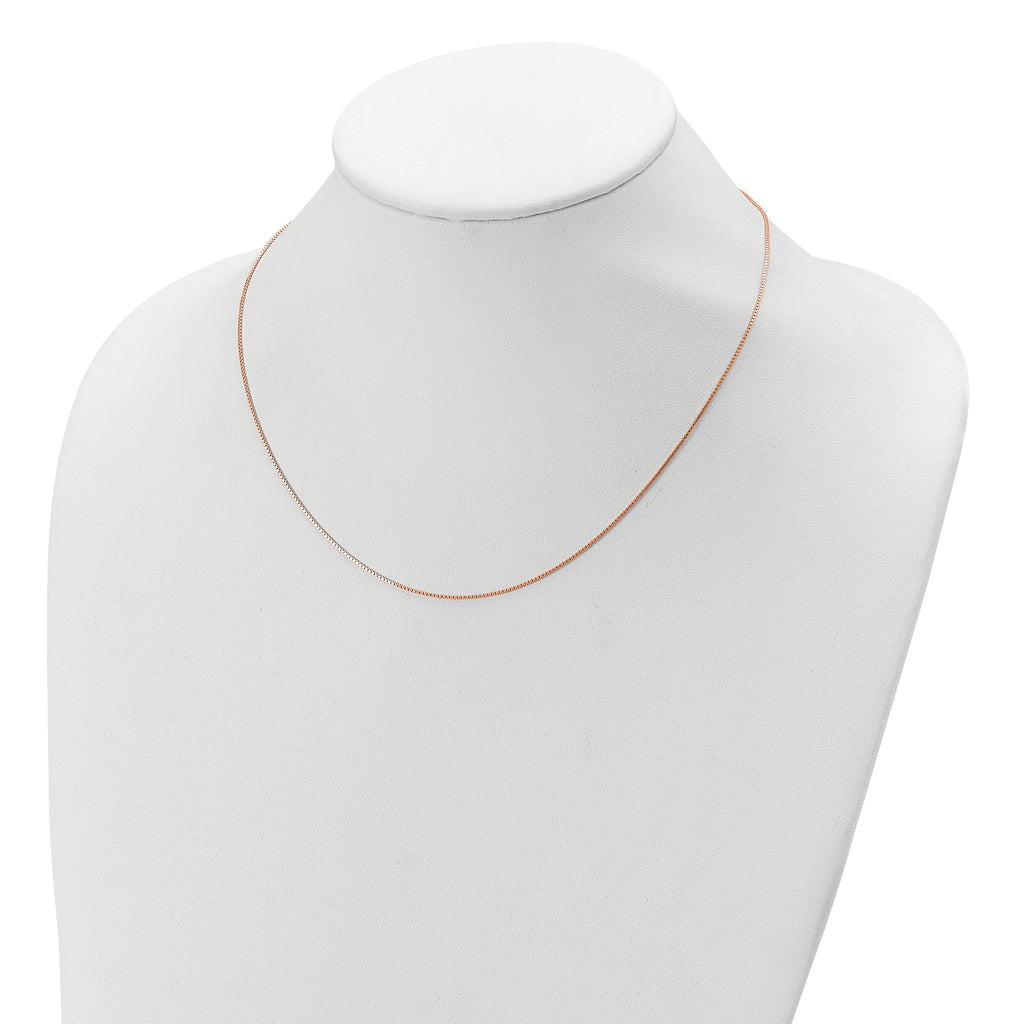 SS Rose Gold-plated .85mm Box 1in+1in Adjustable Chain