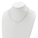 SS Rose Gold-plated .85mm Box 1in+1in Adjustable Chain