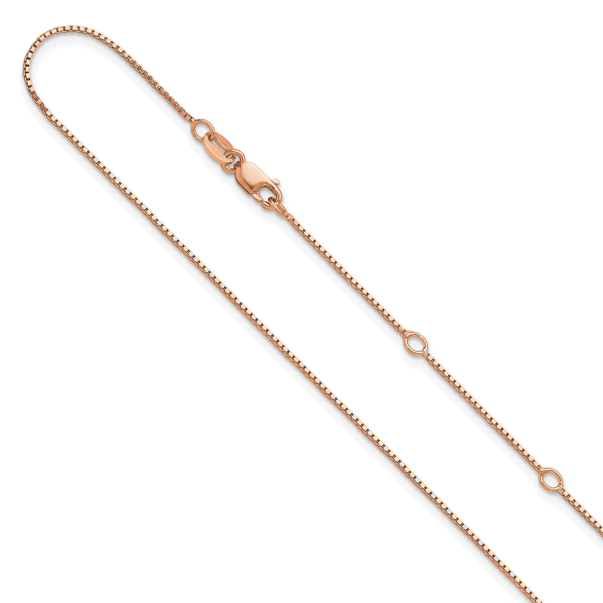 Box Chain Necklace in Rose Gold-Plated Sterling Silver, 0.85mm, 16 Inch - Sophia Jewelers Main image