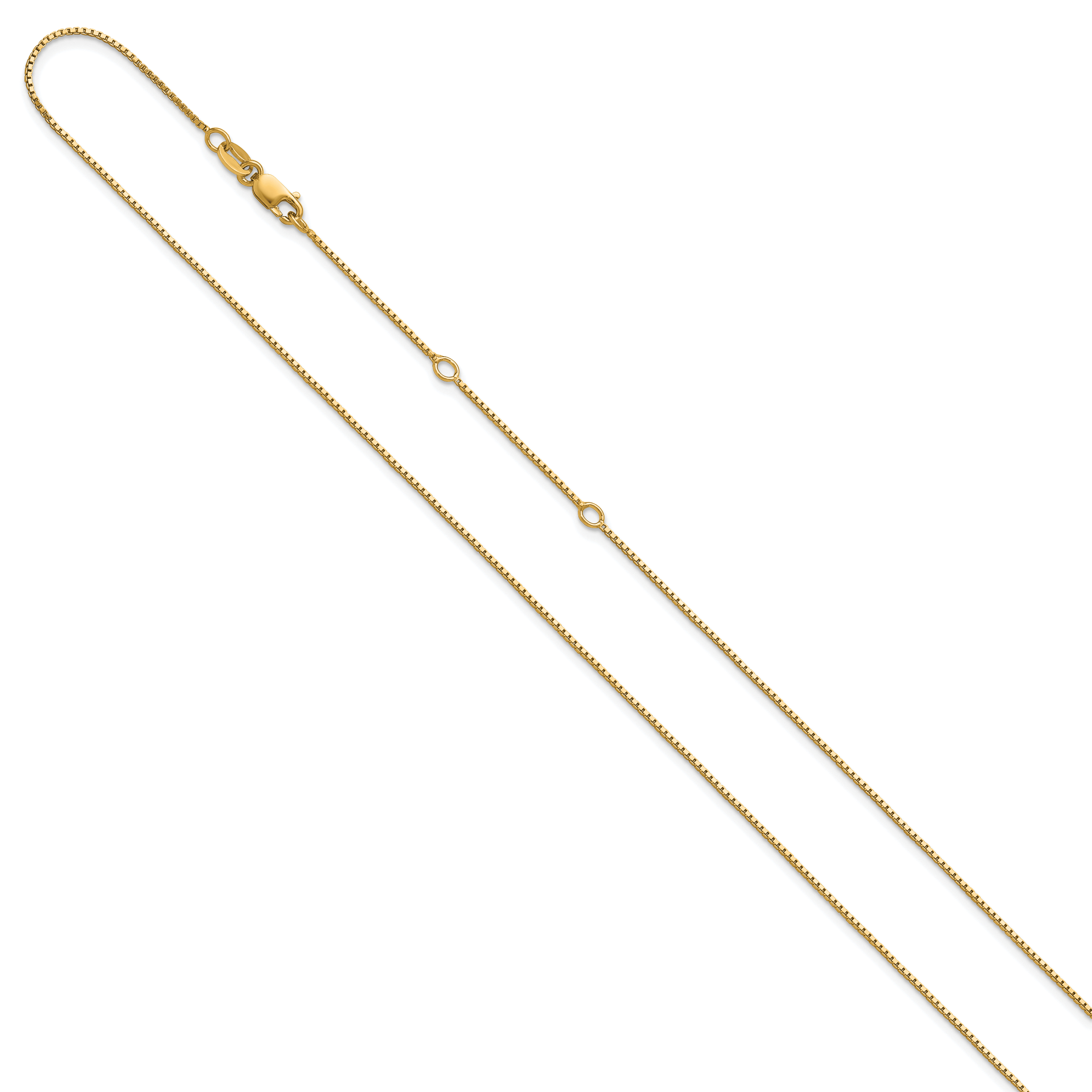 SS Gold-plated .85mm Box 1in+1in Adjustable Chain Secondary image