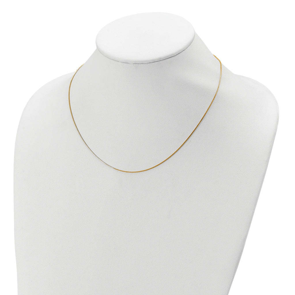SS Gold-plated .85mm Box 1in+1in Adjustable Chain