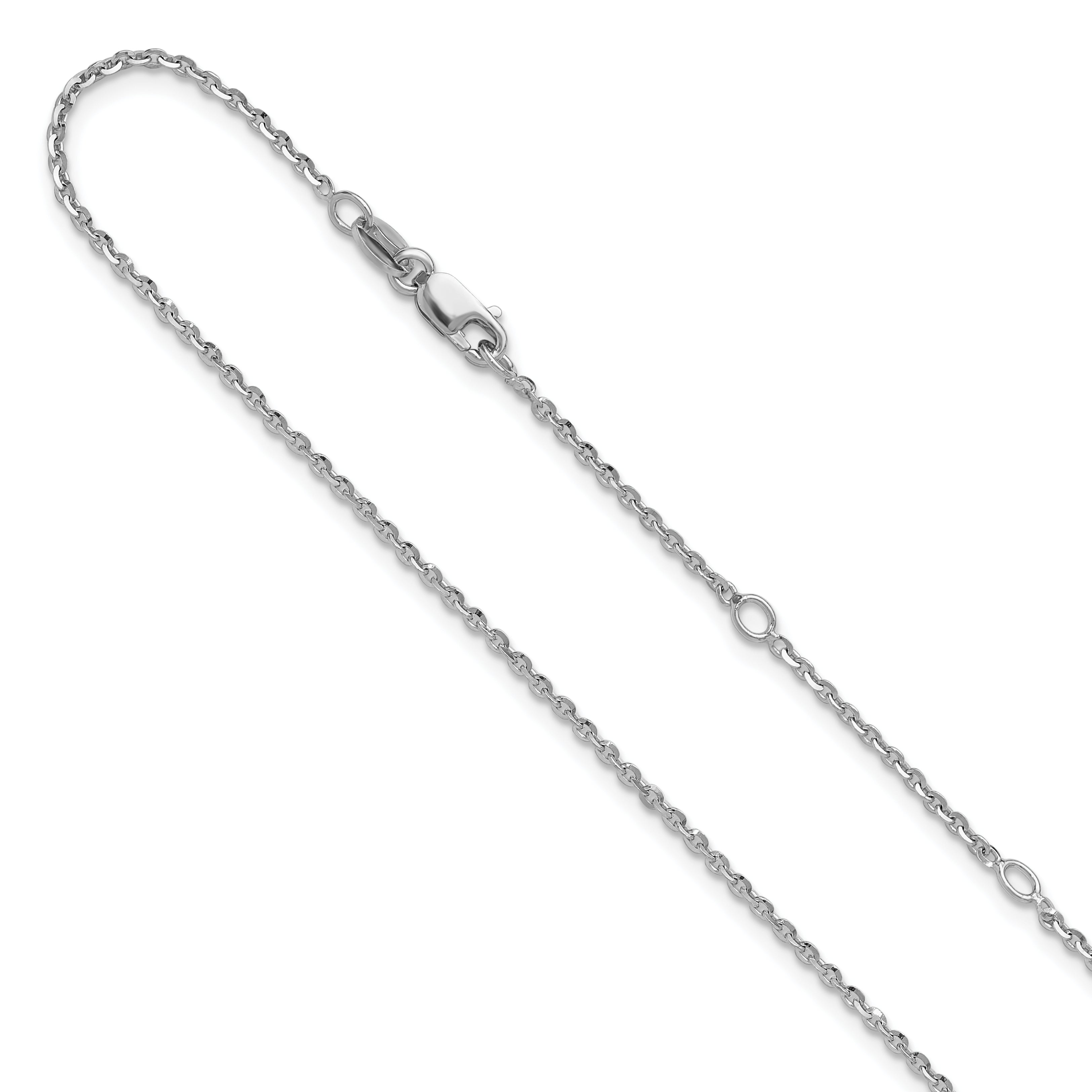 SS Rh-plate Polish/Dia-cut 1.45mm Cable 1in+1in Adjustable Chain Main image