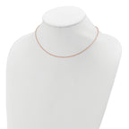 SS Rose Gold-plt Polish/Dia-cut 1.45mm Cable 1in+1in Adjustable Ch
