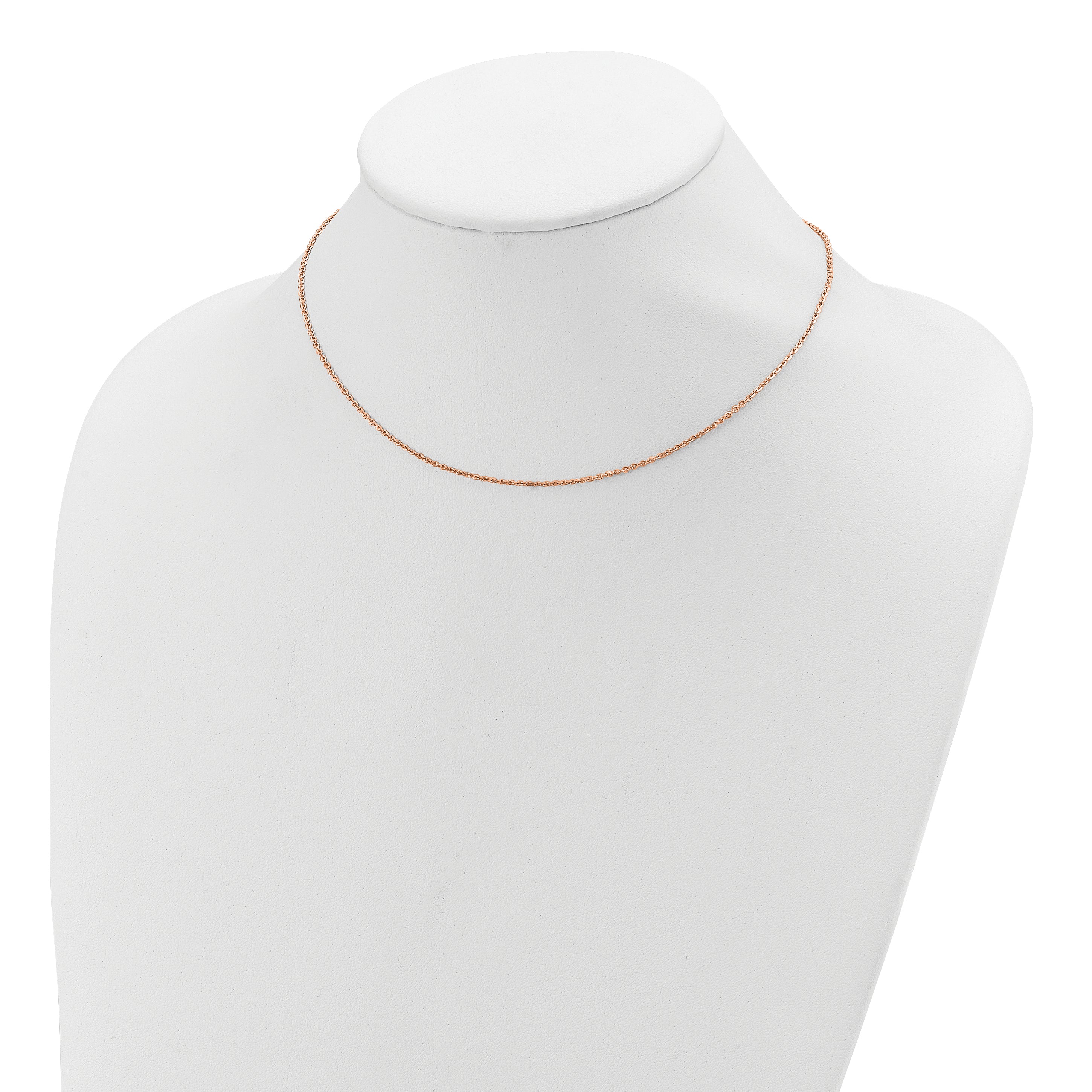 SS Rose Gold-plt Polish/Dia-cut 1.45mm Cable 1in+1in Adjustable Ch